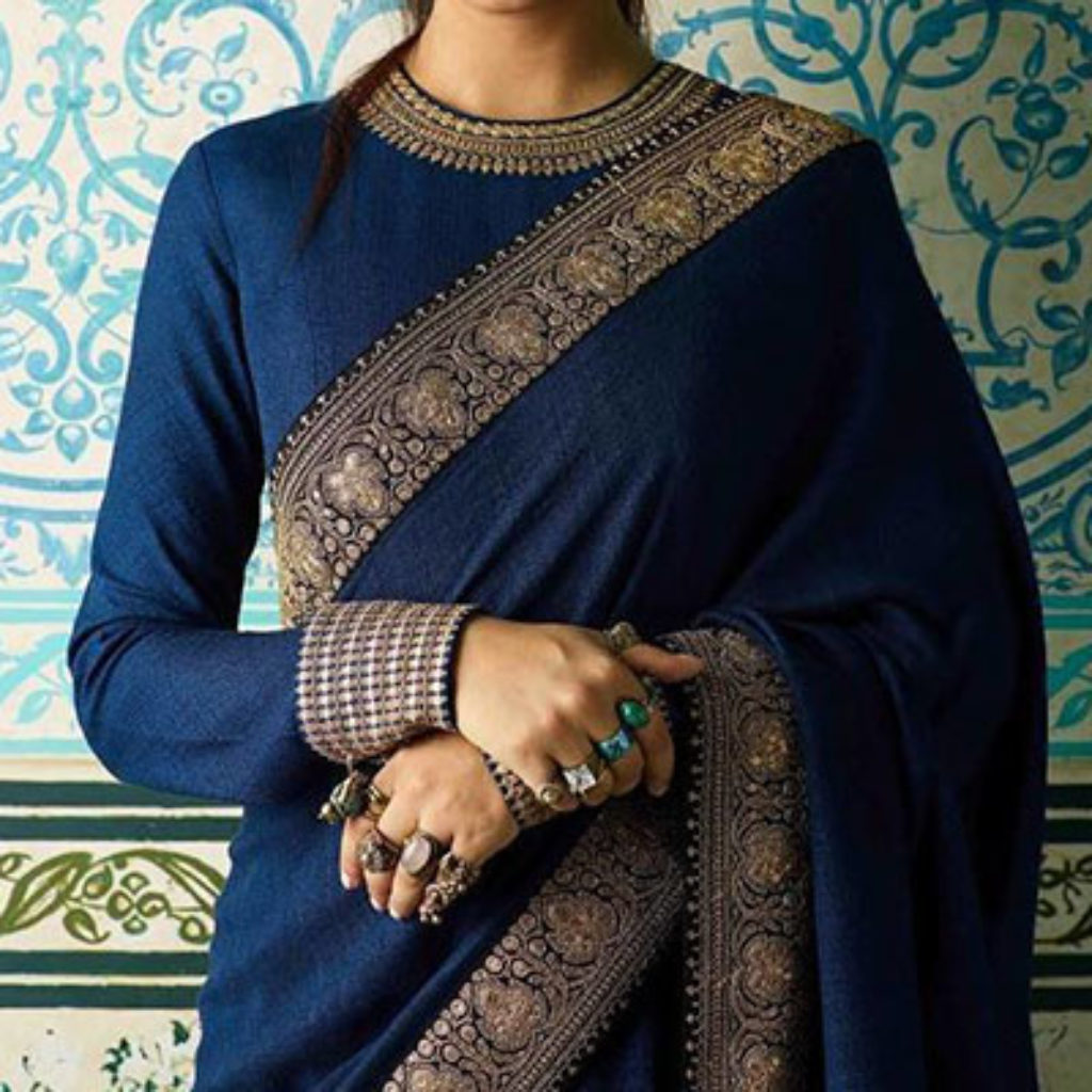 Full Sleeves blouse with Banarasi Saree 